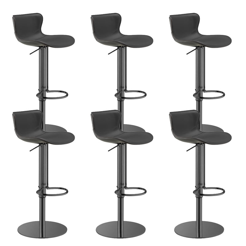 Leather Adjustable Bar Stool Glam Backrest Counter Stool for Bristol
