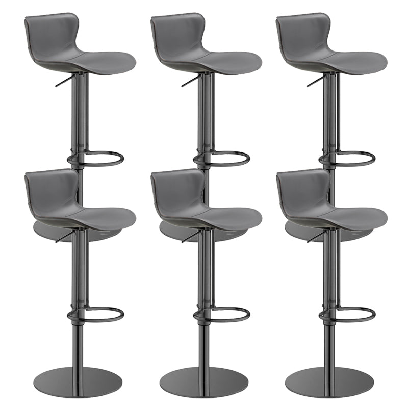 Leather Adjustable Bar Stool Glam Backrest Counter Stool for Bristol