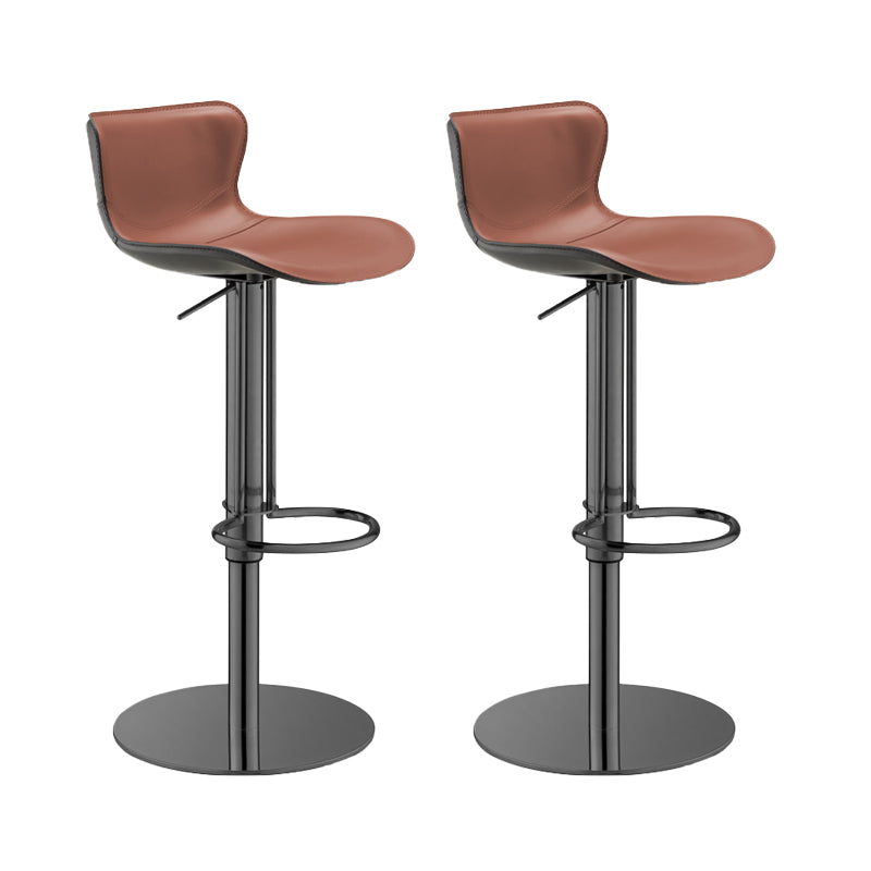 Leather Adjustable Bar Stool Glam Backrest Counter Stool for Bristol