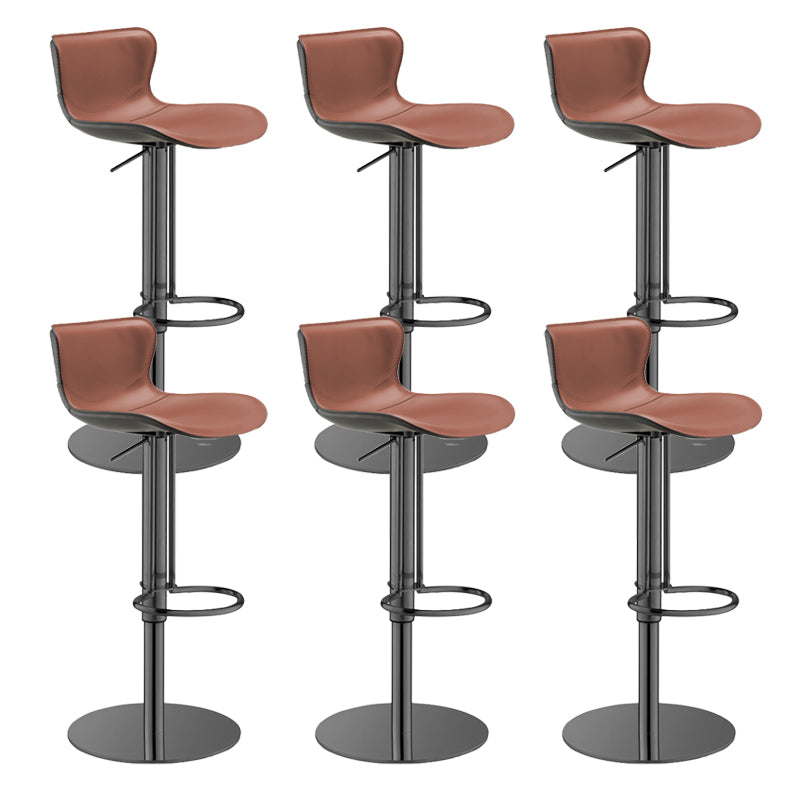 Leather Adjustable Bar Stool Glam Backrest Counter Stool for Bristol