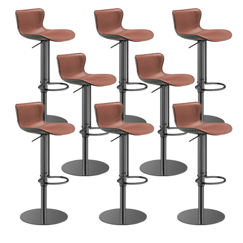 Leather Adjustable Bar Stool Glam Backrest Counter Stool for Bristol