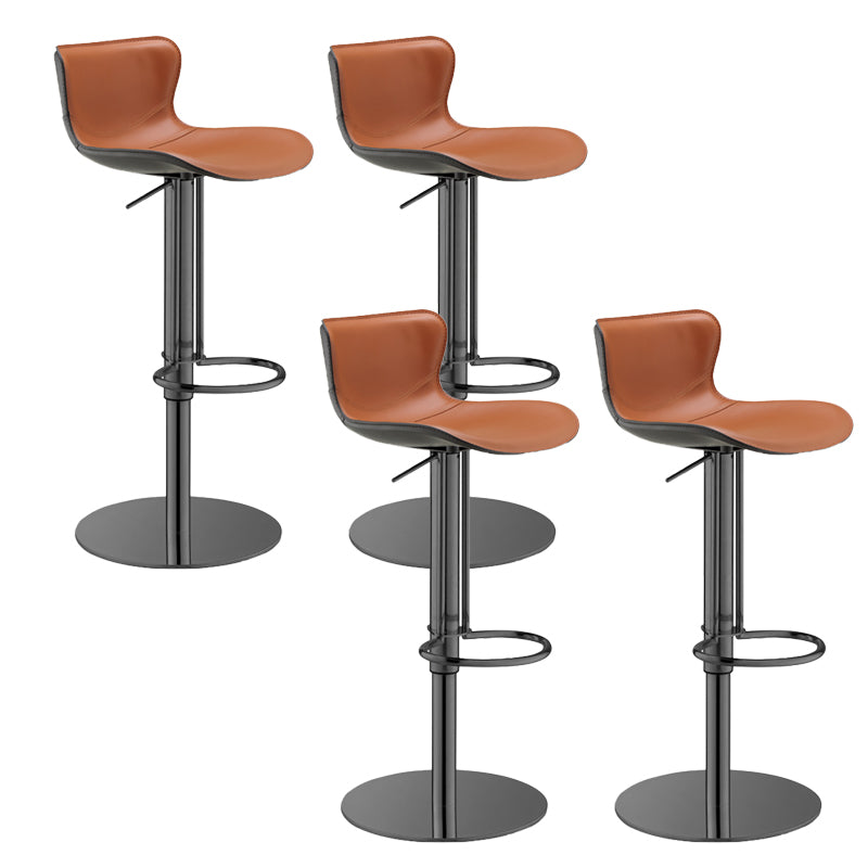 Leather Adjustable Bar Stool Glam Backrest Counter Stool for Bristol