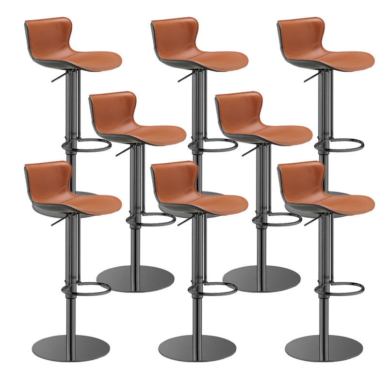 Leather Adjustable Bar Stool Glam Backrest Counter Stool for Bristol