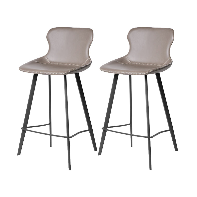Modern Leather Bar Stool Low Back Footrest Counter Stool for Bristol