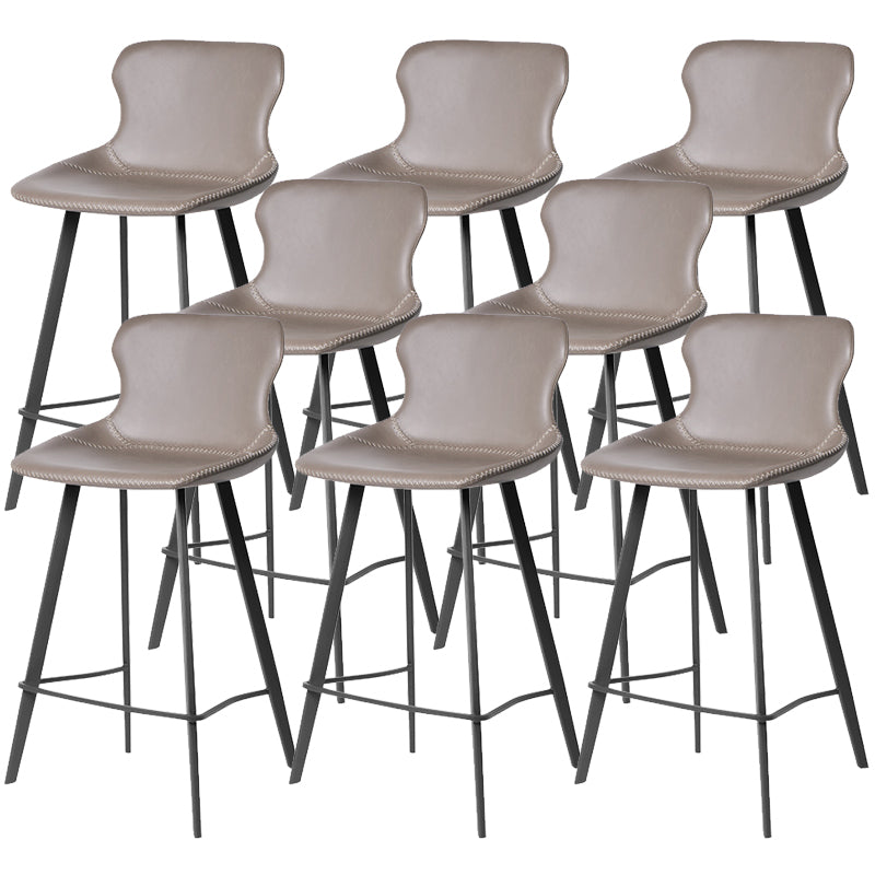 Modern Leather Bar Stool Low Back Footrest Counter Stool for Bristol