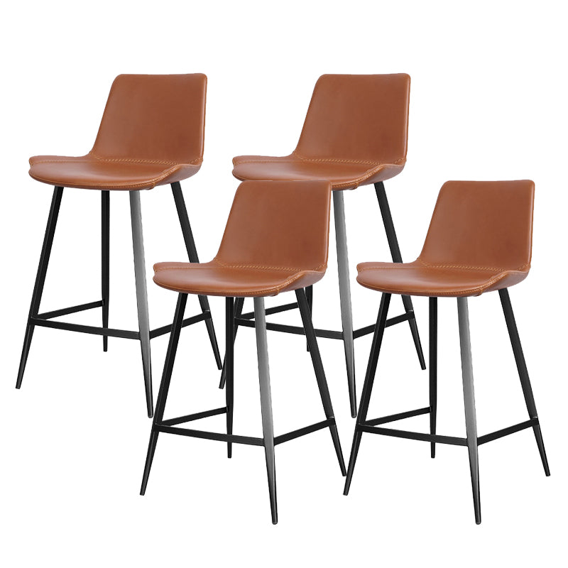 Modern Leather Bar Stool Low Back Footrest Counter Stool for Bristol