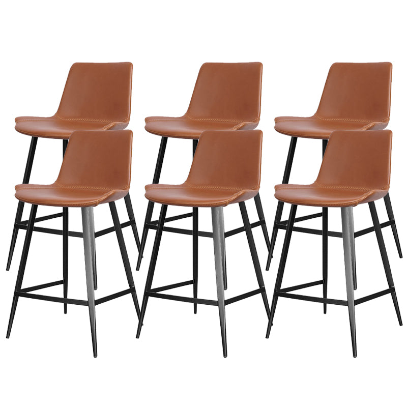Modern Leather Bar Stool Low Back Footrest Counter Stool for Bristol