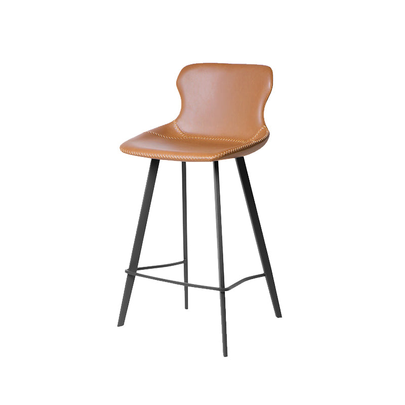 Modern Leather Bar Stool Low Back Footrest Counter Stool for Bristol