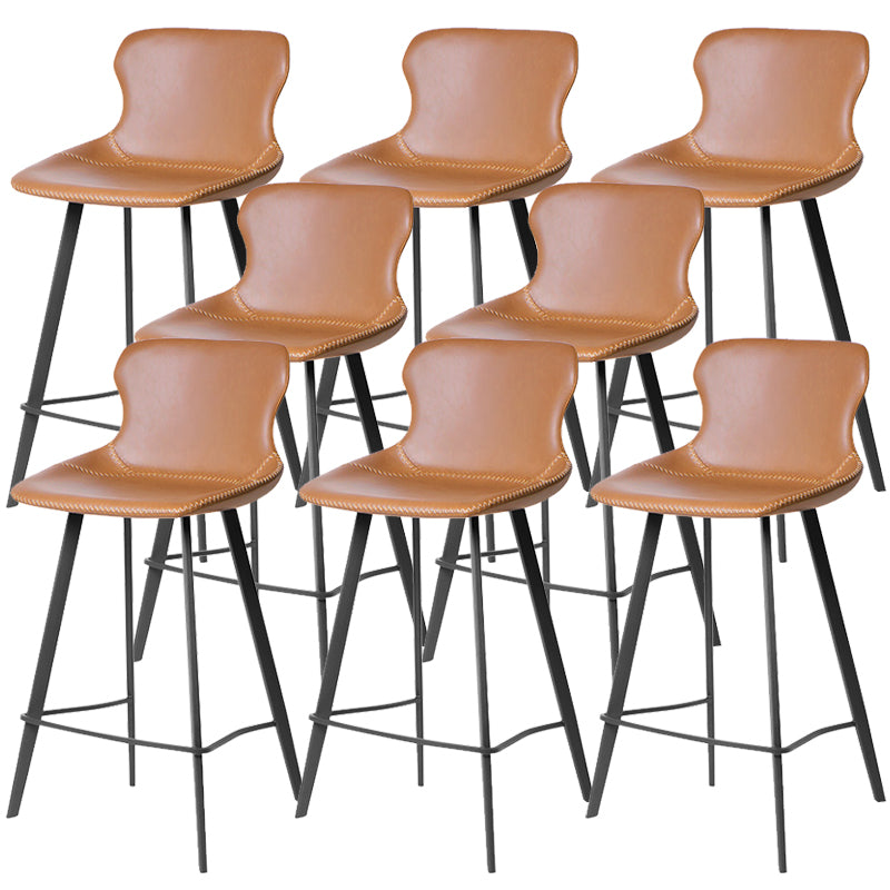 Modern Leather Bar Stool Low Back Footrest Counter Stool for Bristol
