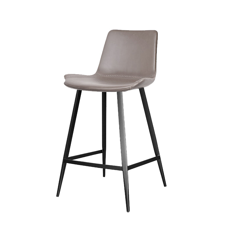 Modern Leather Bar Stool Low Back Footrest Counter Stool for Bristol