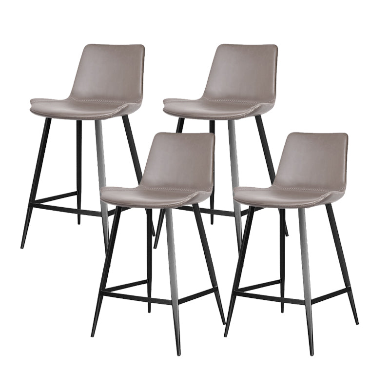 Modern Leather Bar Stool Low Back Footrest Counter Stool for Bristol