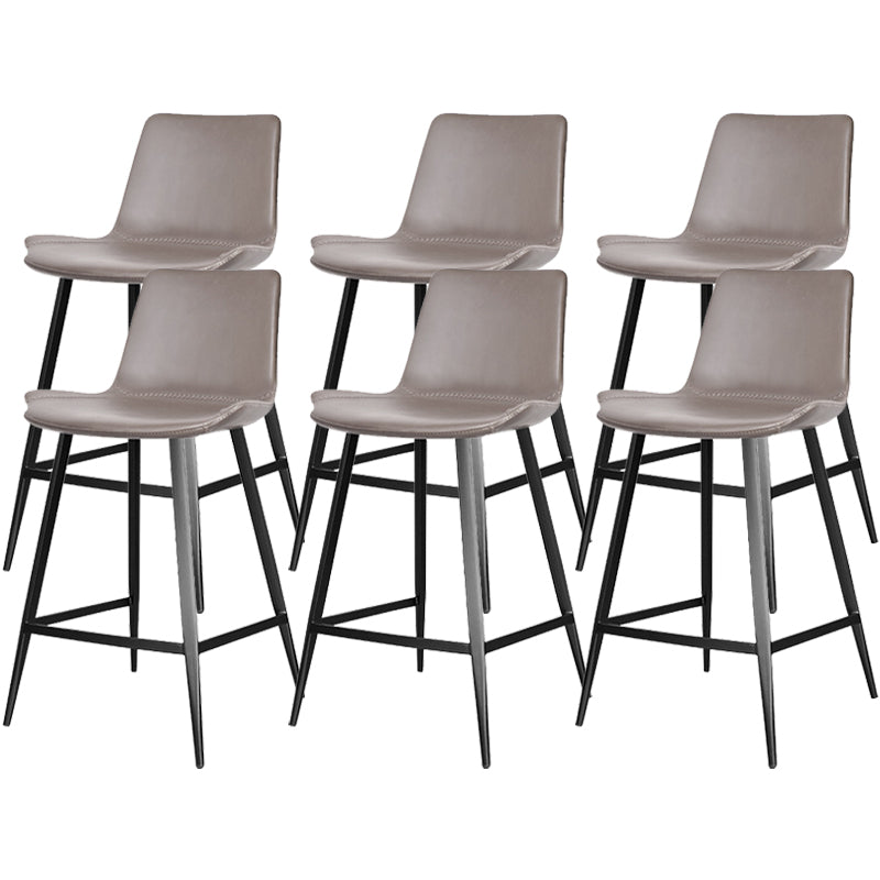 Modern Leather Bar Stool Low Back Footrest Counter Stool for Bristol