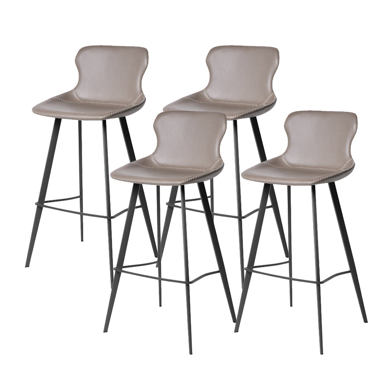 Modern Leather Bar Stool Low Back Footrest Counter Stool for Bristol