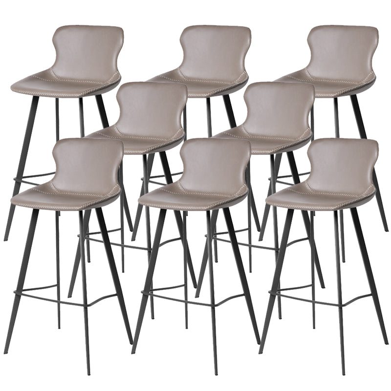 Modern Leather Bar Stool Low Back Footrest Counter Stool for Bristol