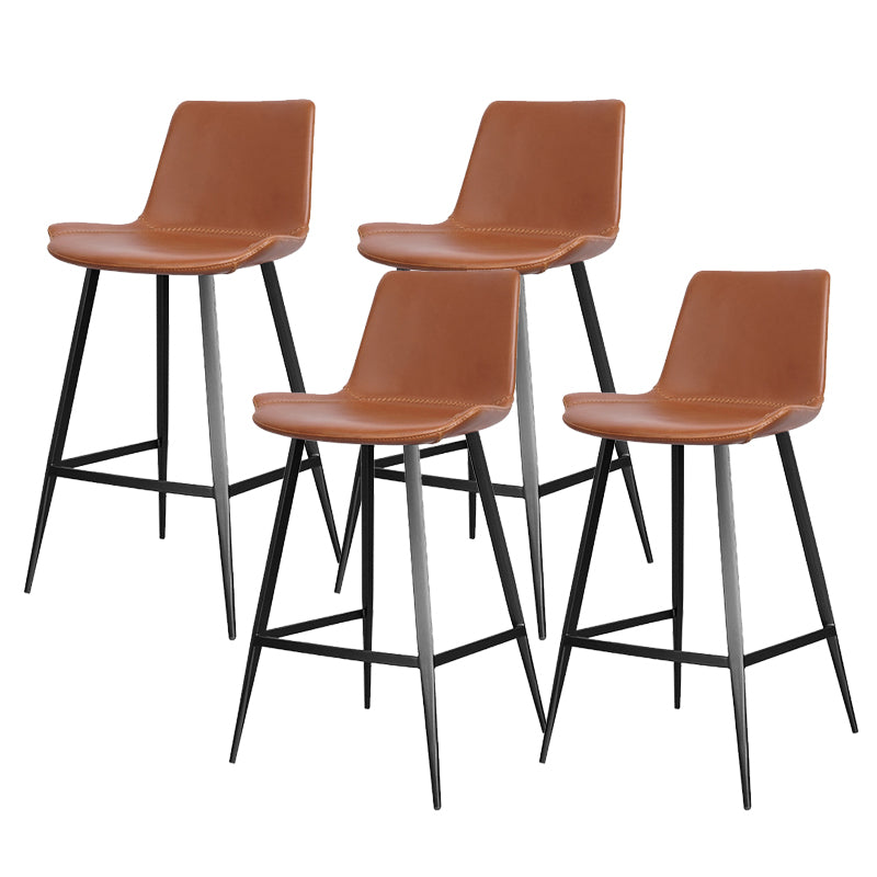 Modern Leather Bar Stool Low Back Footrest Counter Stool for Bristol