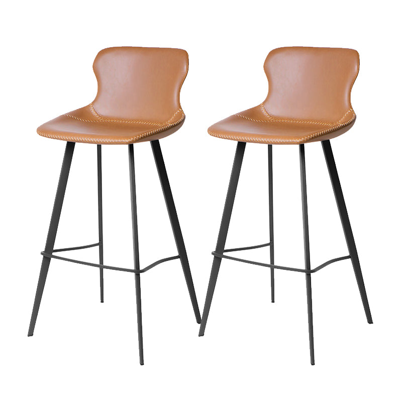 Modern Leather Bar Stool Low Back Footrest Counter Stool for Bristol