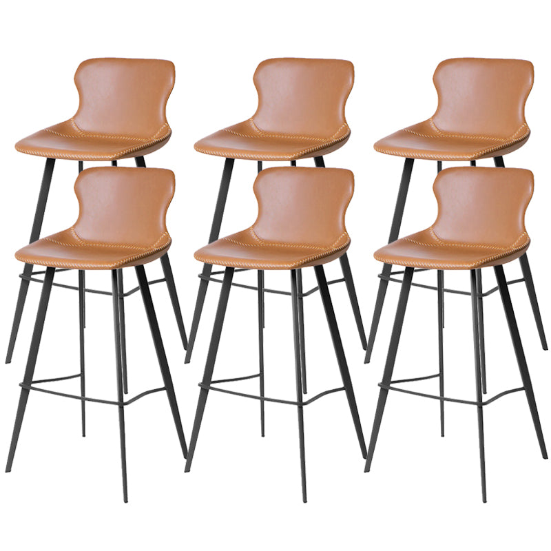 Modern Leather Bar Stool Low Back Footrest Counter Stool for Bristol