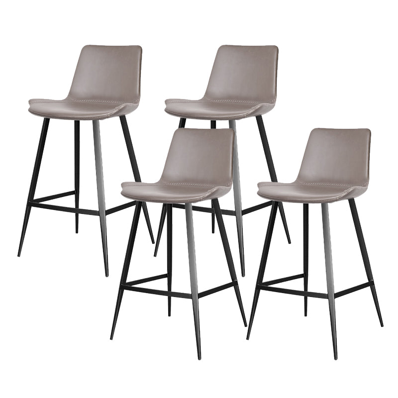 Modern Leather Bar Stool Low Back Footrest Counter Stool for Bristol