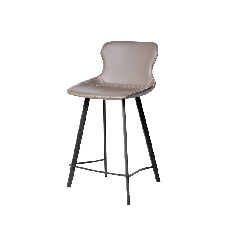 Modern Leather Bar Stool Low Back Footrest Counter Stool for Bristol