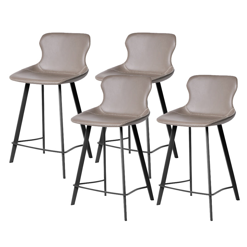 Modern Leather Bar Stool Low Back Footrest Counter Stool for Bristol