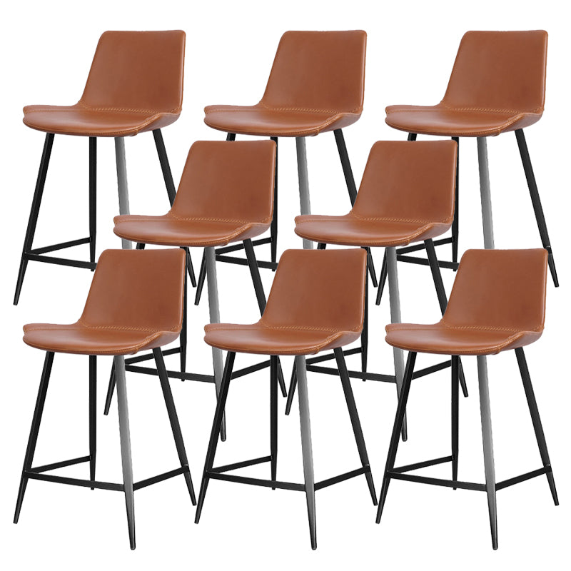 Modern Leather Bar Stool Low Back Footrest Counter Stool for Bristol