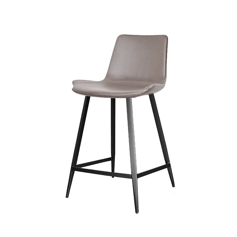 Modern Leather Bar Stool Low Back Footrest Counter Stool for Bristol