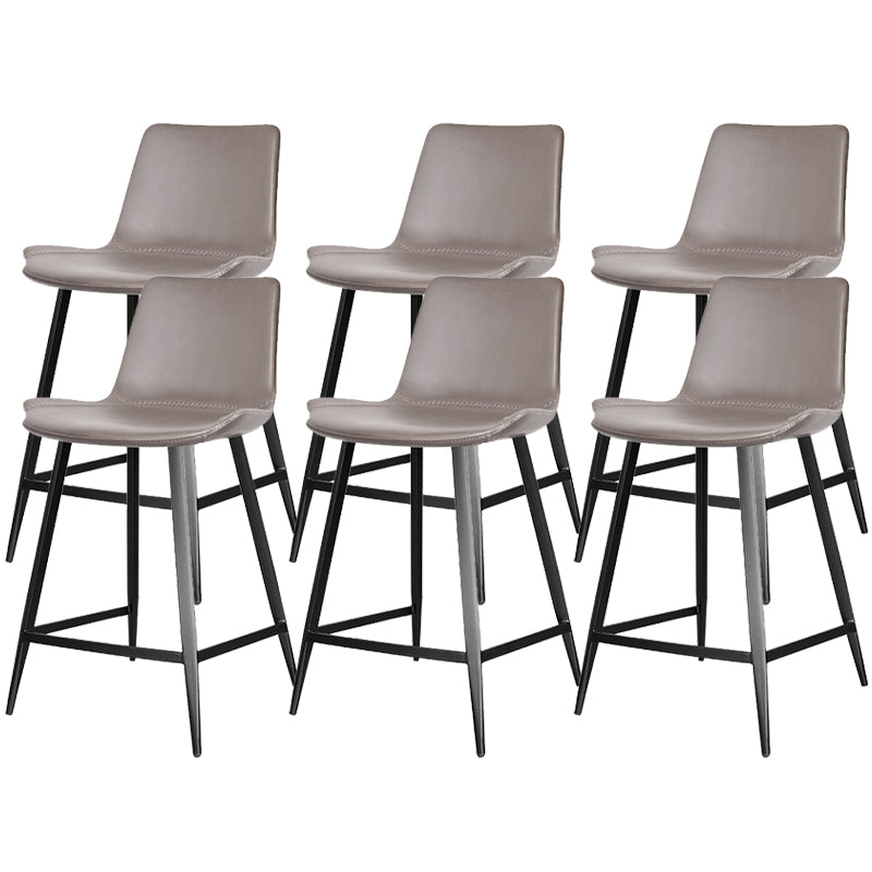 Modern Leather Bar Stool Low Back Footrest Counter Stool for Bristol