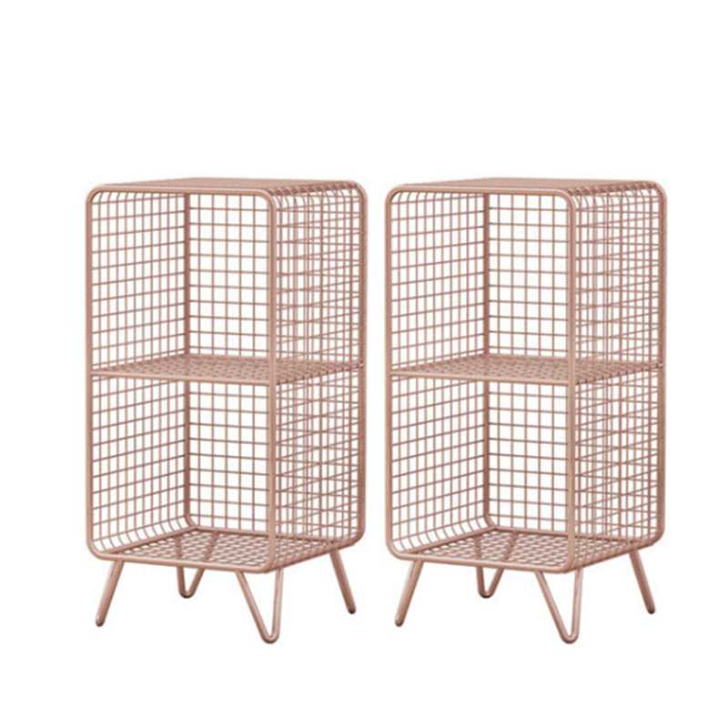 Glam Bed Nightstand Open Storage Accent Table Nightstand for Bedroom