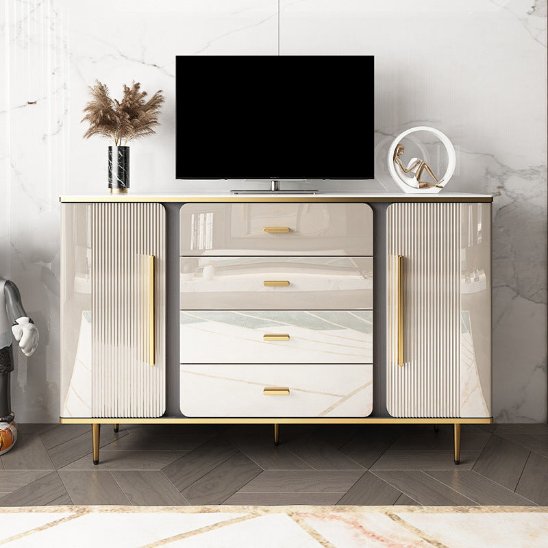 Glam Combo Dresser Wood Storage Chest Dresser with Metal Feet for Bedroom