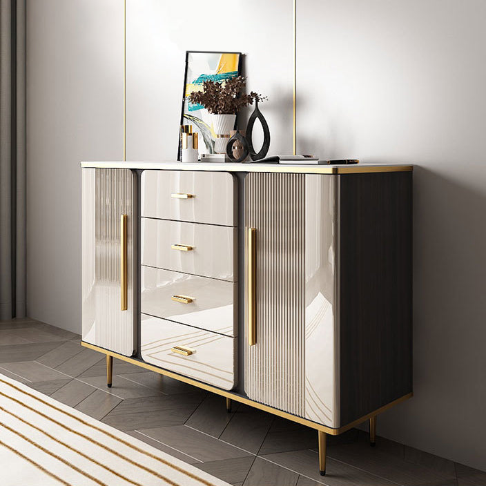 Glam Combo Dresser Wood Storage Chest Dresser with Metal Feet for Bedroom