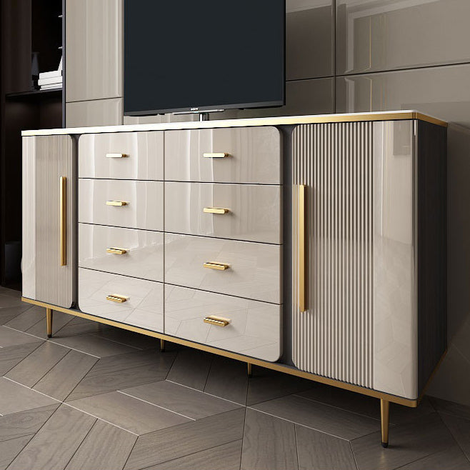 Glam Combo Dresser Wood Storage Chest Dresser with Metal Feet for Bedroom