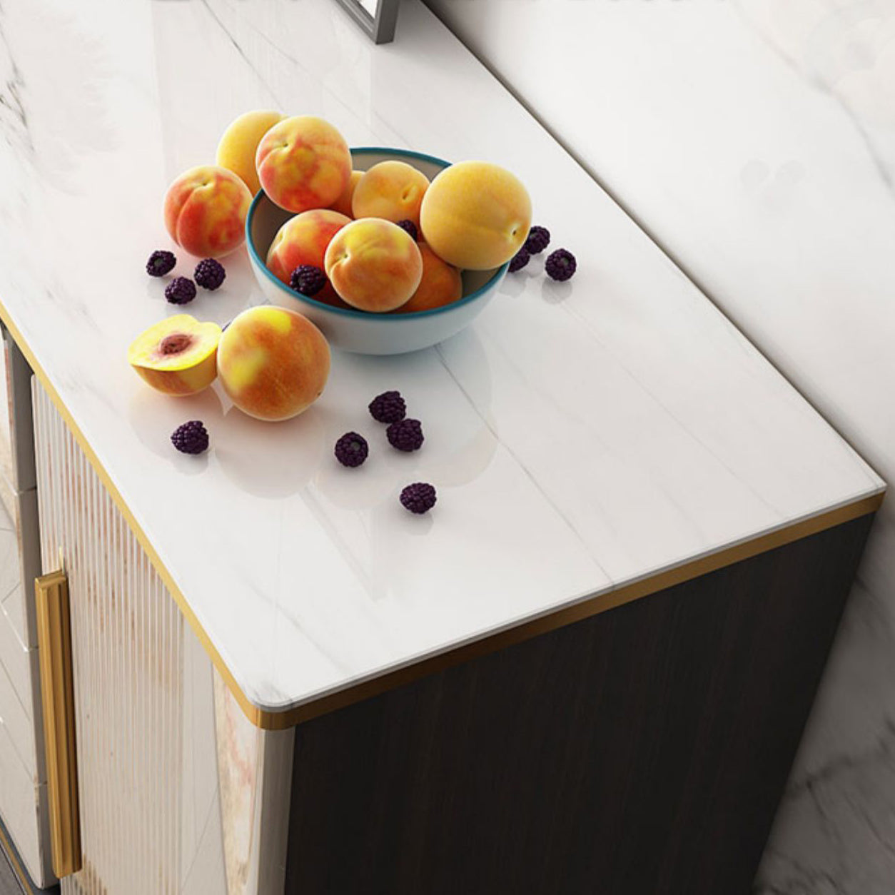 Glam Combo Dresser Wood Storage Chest Dresser with Metal Feet for Bedroom