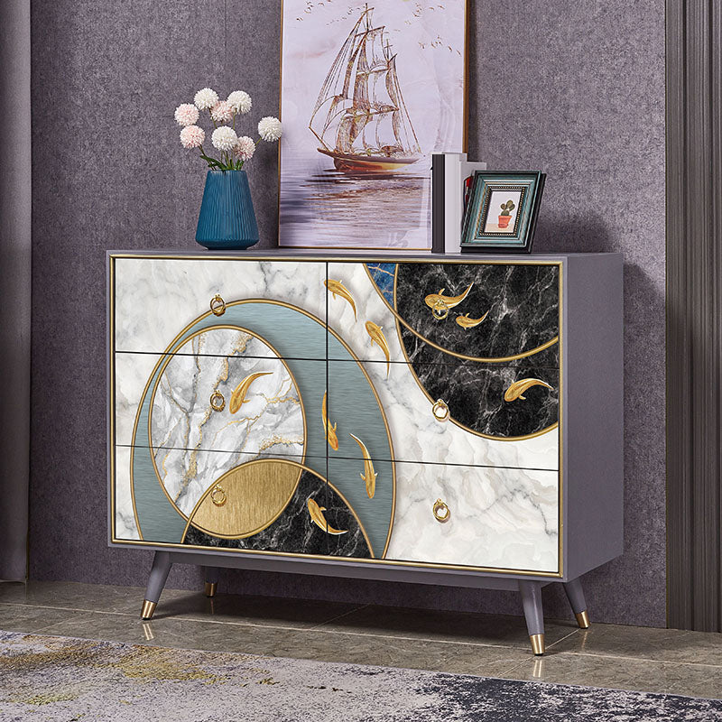 Wooden Storage Chest Dresser Classic Glam Storage Chest with Drawers