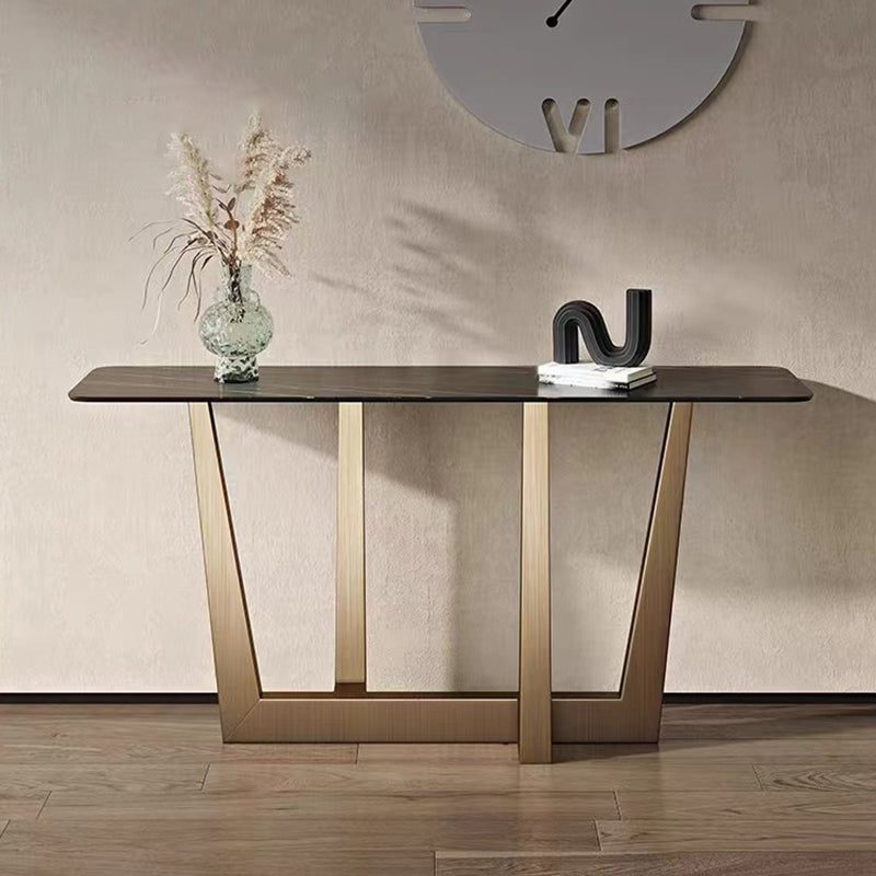 Stone Rectangular Console Table 1-shelf 31.5" Tall Accent Table