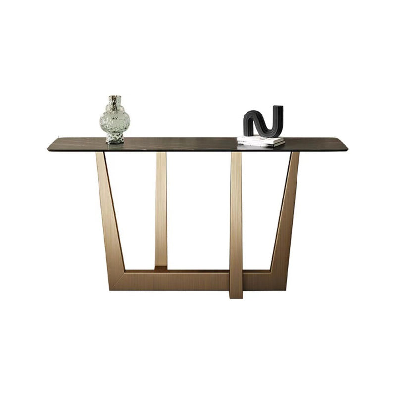 Stone Rectangular Console Table 1-shelf 31.5" Tall Accent Table