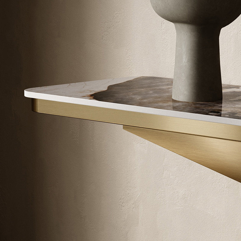 Glam Rectangle Console Table Stone Console Sofa Table for Hall