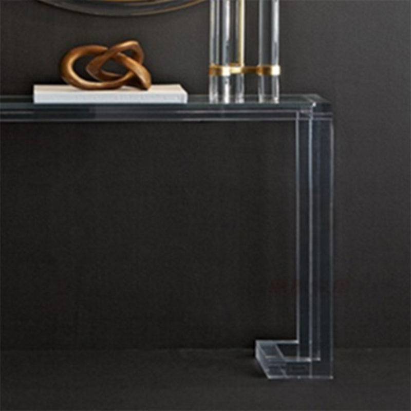 Acrylic Rectangle Accent Table Modern 1-shelf Console Table for Hall