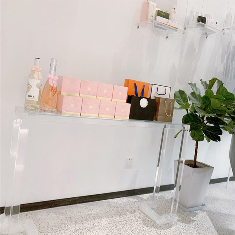 Acrylic Rectangle Accent Table Modern 1-shelf Console Table for Hall