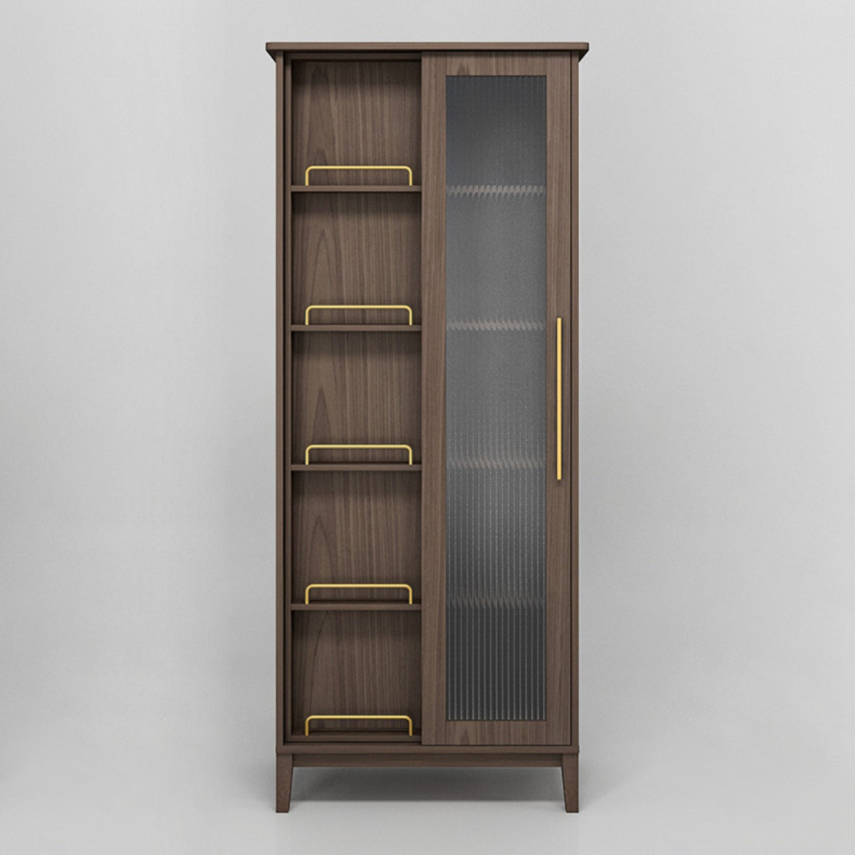 Glam Antique Finish Shelf Bookcase Standard Book Shelf with Shelves