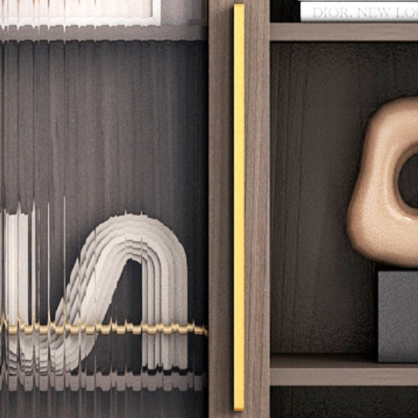 Glam Antique Finish Shelf Bookcase Standard Book Shelf with Shelves