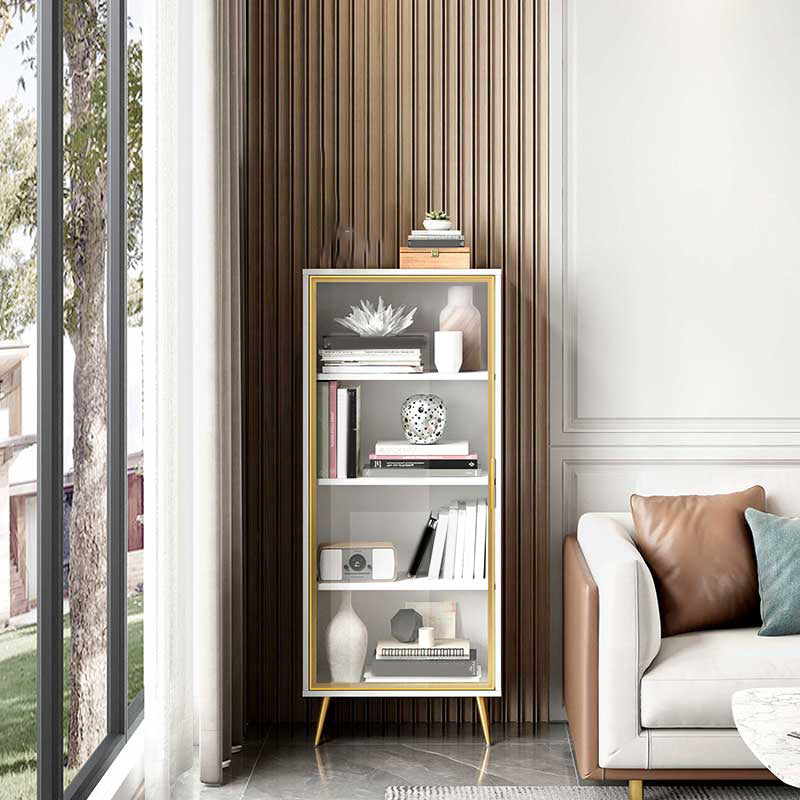 Glam Engineered Wood Bookcase Standard Closed Back Bookshelf with Cabinets