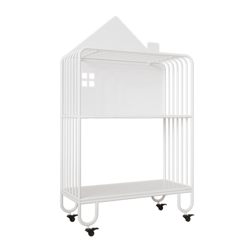 Contemporary Antique Finish Shelf Bookcase Metal Bookshelf with Shelves