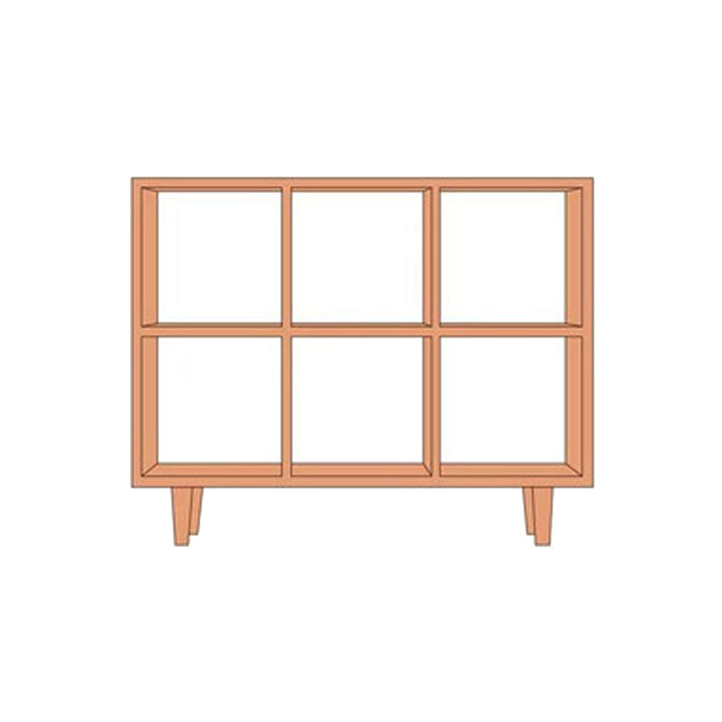 Contemporary Open Back Bookshelf Wooden Bookcase with Shelves