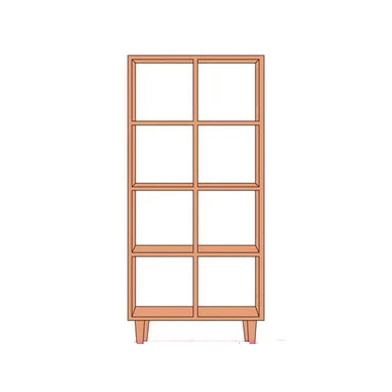Contemporary Open Back Bookshelf Wooden Bookcase with Shelves