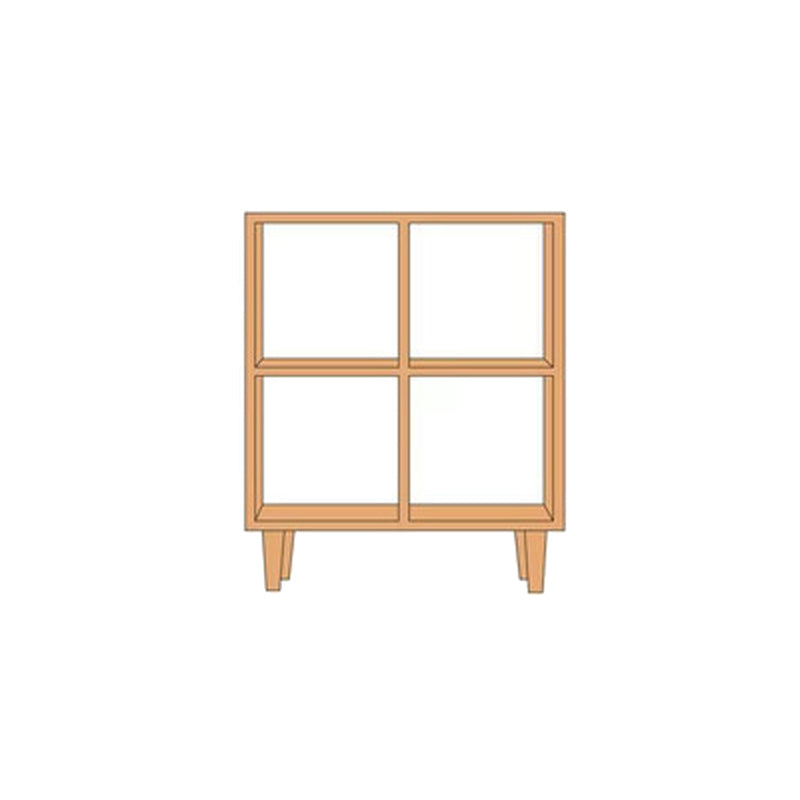 Contemporary Open Back Bookshelf Wooden Bookcase with Shelves