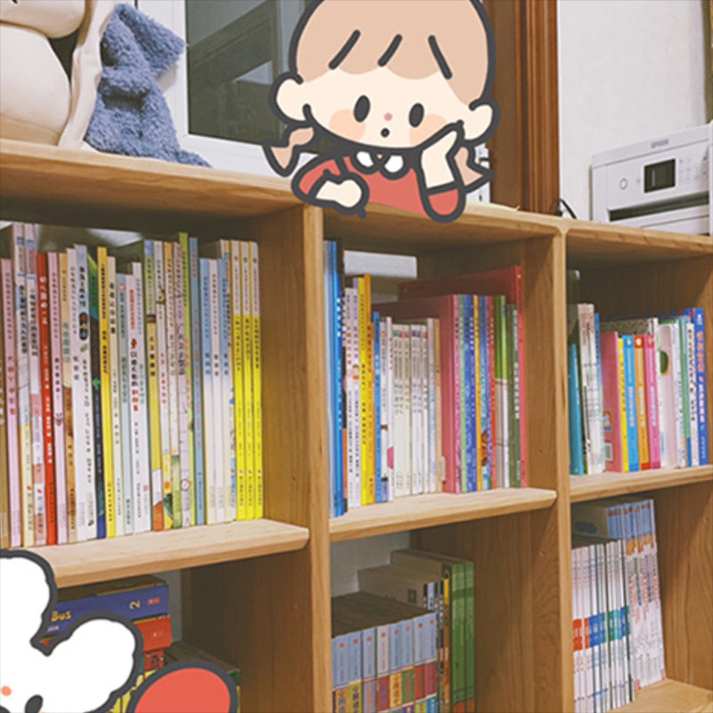 Contemporary Open Back Bookshelf Wooden Bookcase with Shelves