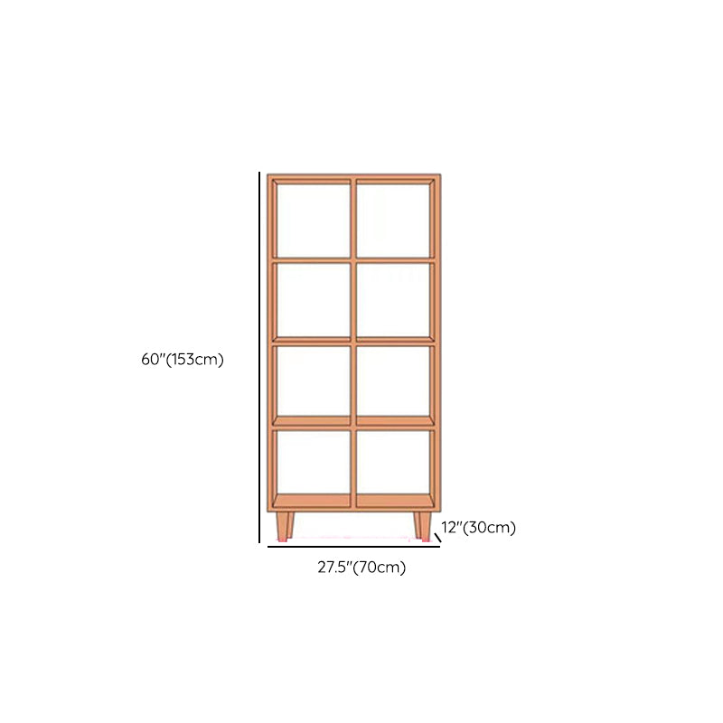 Contemporary Open Back Bookshelf Wooden Bookcase with Shelves