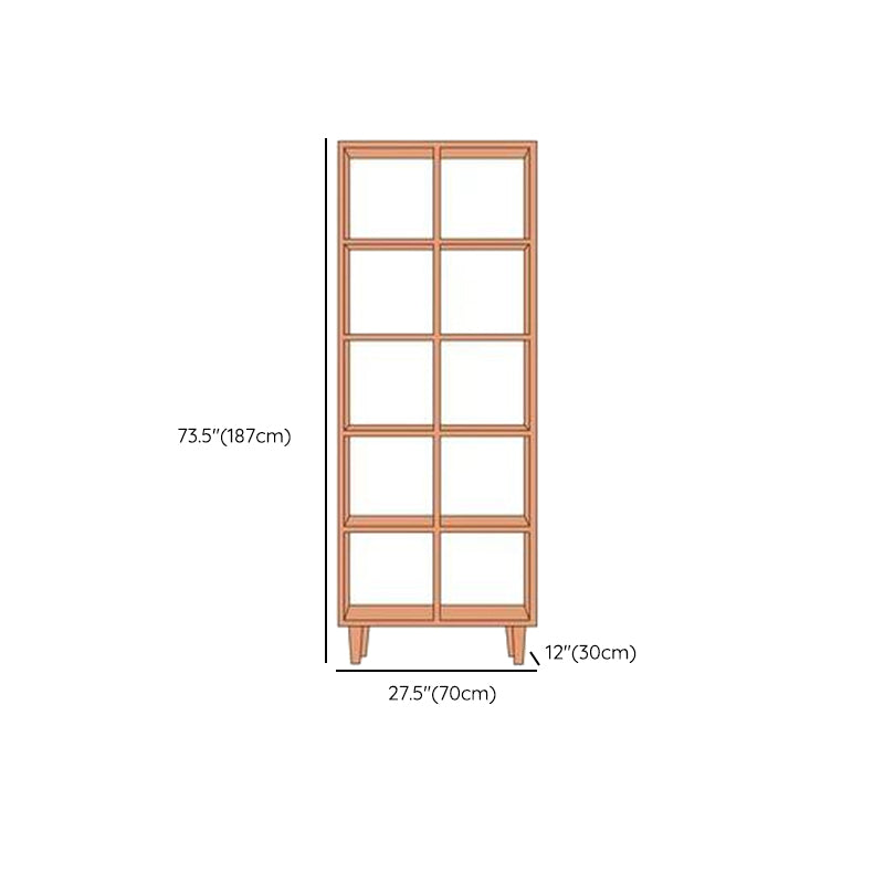 Contemporary Open Back Bookshelf Wooden Bookcase with Shelves
