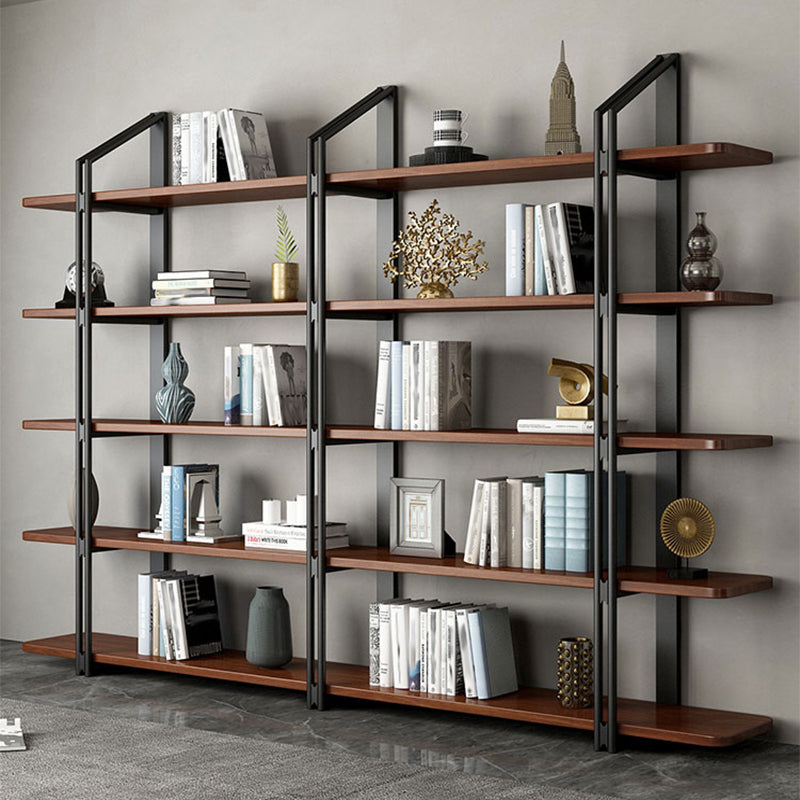 Wooden Etagere Bookcase Contemporary Natural Open Back Bookshelf