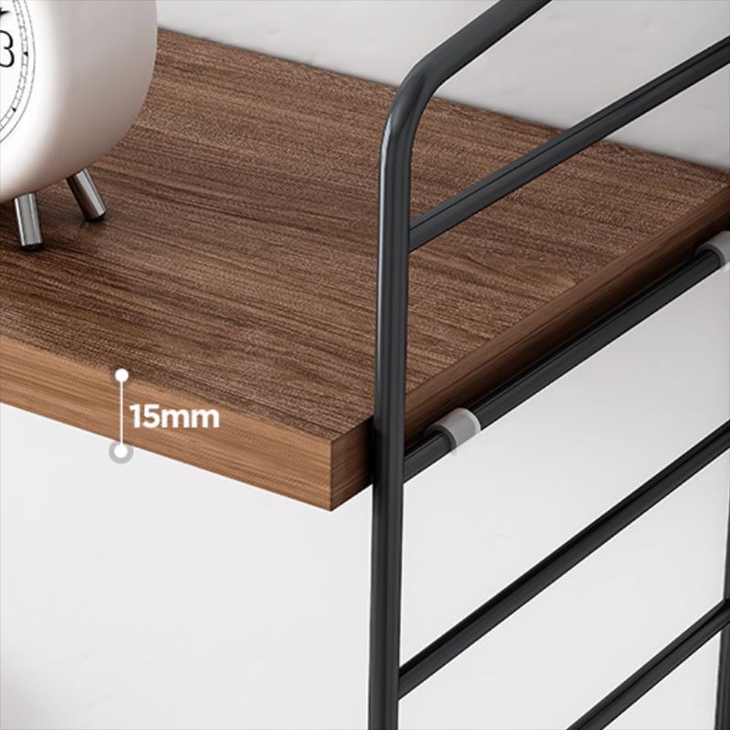 Engineered Wood Bookcase Floating Industrial Closed Back Bookshelf